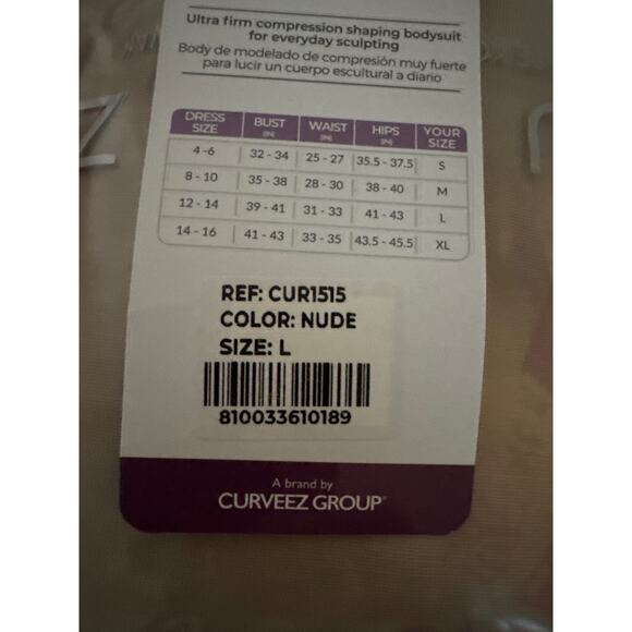 Brand New Curveez Women's L Nude Ultra Shaping Hip Hugger Bodysuit - Picture 4 of 8